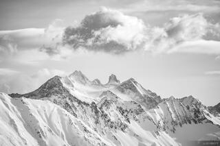 Cloud over Reichenspitze B&W