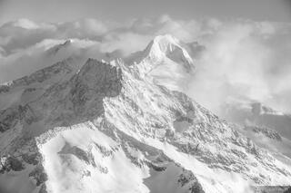 Grosser Moseler in the Clouds B&W