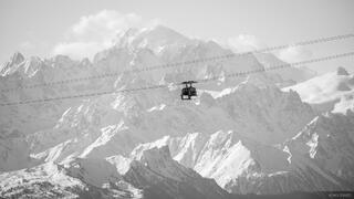 Mont Blanc & Cablecar B&W