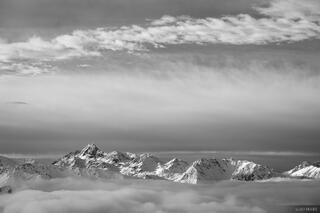 Clouds & Pic de Rochebrune B&W