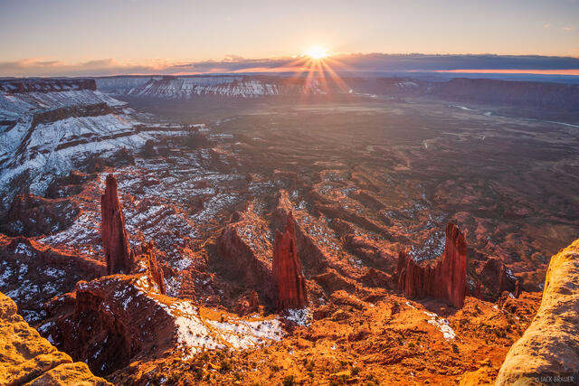 Sunset Over the Fisher Towers