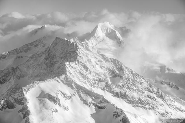 Grosser Moseler in the Clouds B&W