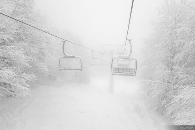 Frozen Chairlift B&W