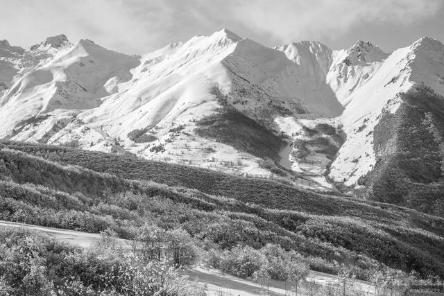 Limone Piemonte Mountains B&W