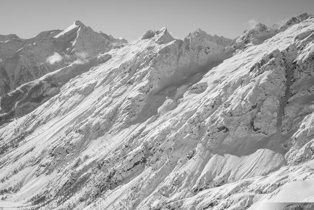 Snowy Above Chambran B&W