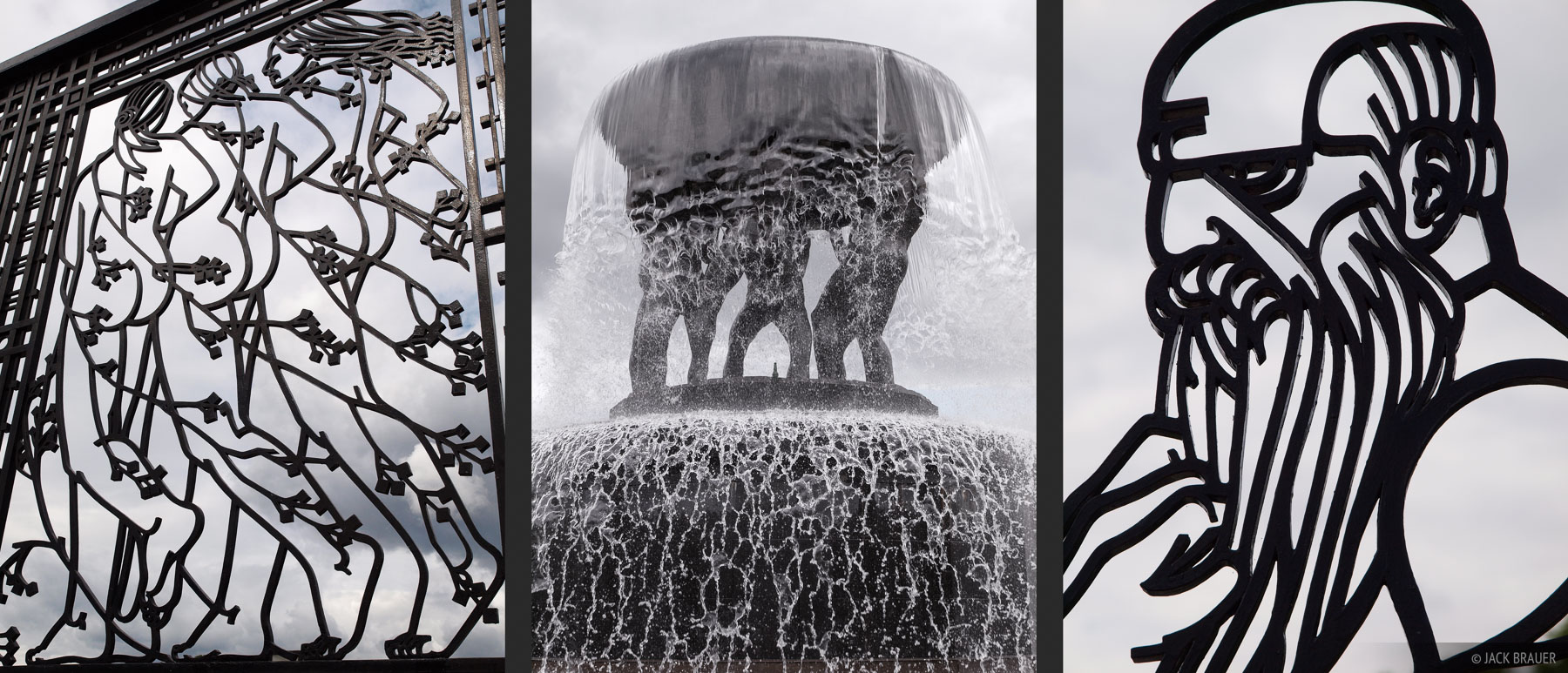 Ironworks and fountain at Vigeland in Oslo, Norway