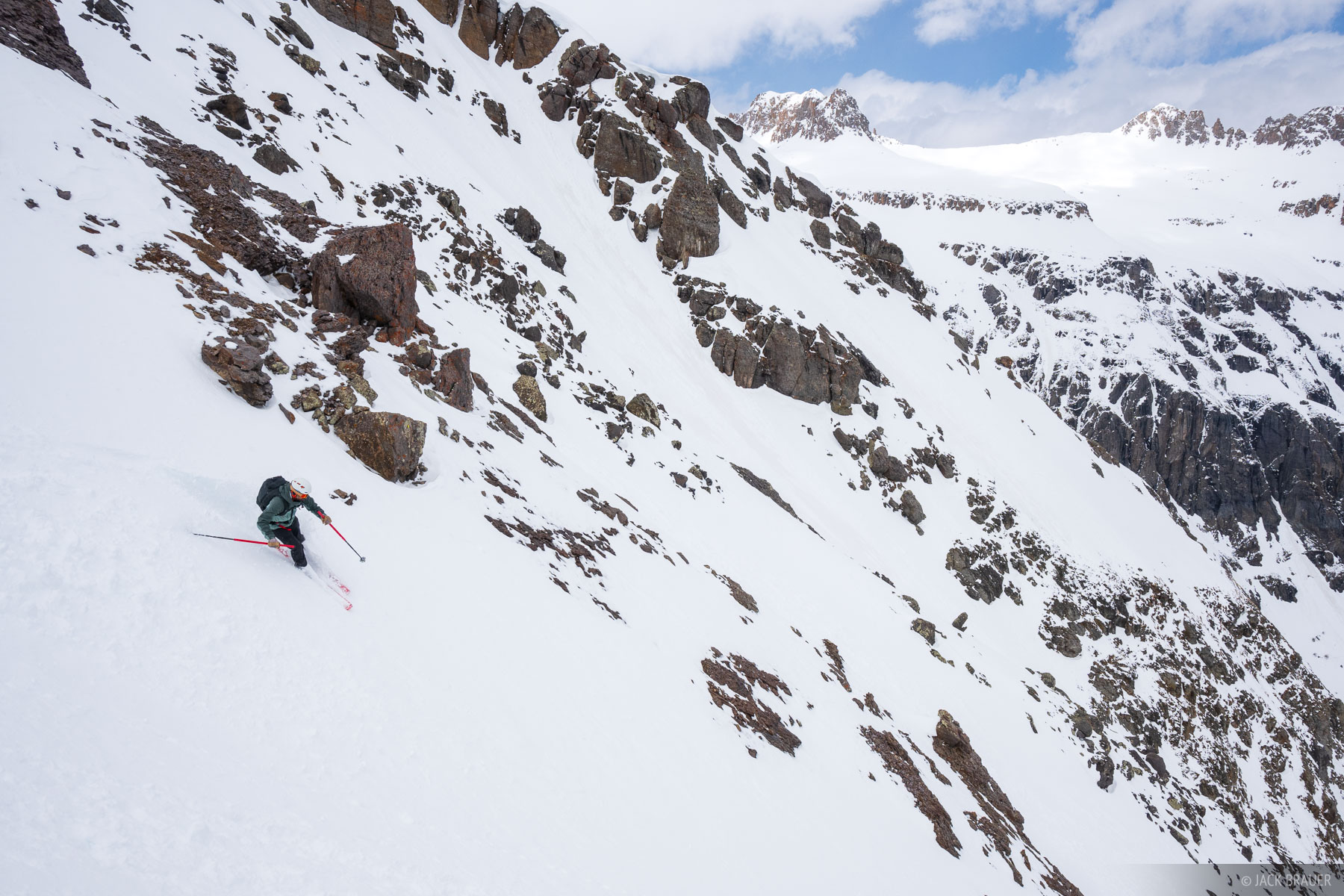 Vijay skis some steeps.