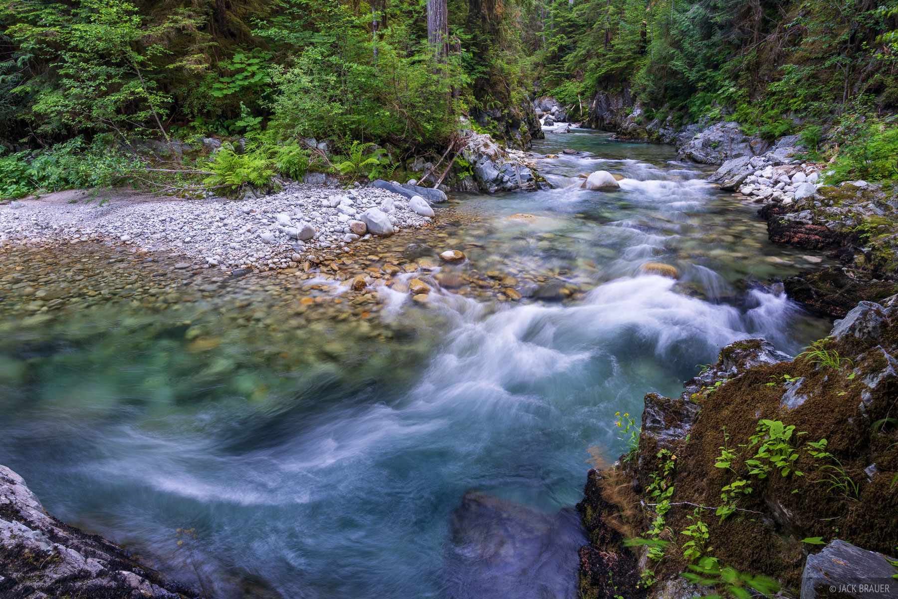 Kindy Creek Blue waters of Kindy Creek in the Washington Cascades.